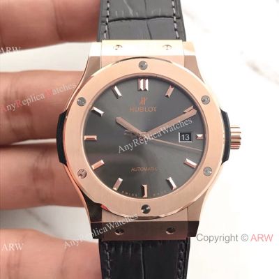 Swiss Hublot HUB1112 Replica Watch Rose Gold Gray Rhodium Dial